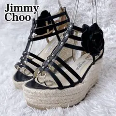 【美品✨】 JIMMY CHOO フラワーモチーフ サンダル　エスパドリーユのサムネイル