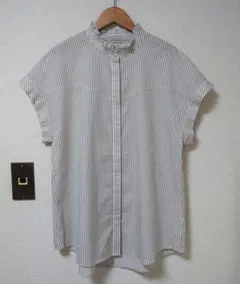 【グリーンレーベルリラクシング】フレンチスリーブ ブラウス