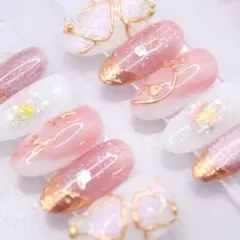 620 ネイルチップSサイズ 韓国 上品 フレンチ マグネット ニュアンス