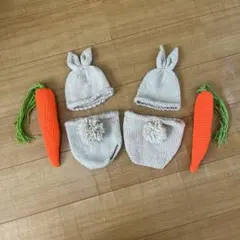 ウサギとニンジンのニューボーンフォトセット