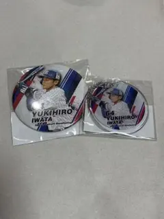 スワローズオンラインくじ 岩田幸宏 64番 缶バッジ & PVCチャーム セット