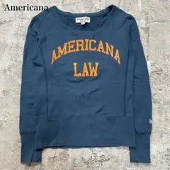 アメリカーナ【S】スウェットトレーナー ラウンドネック リブ編み 前面プリント