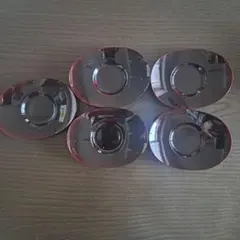 特選漆器タメ小判赤色楕円形漆器茶托5枚セット