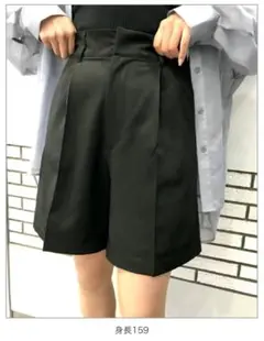 INGNI センタープレスハーフパンツ ブラック