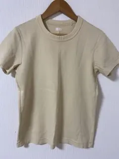 【美品】ユニクロU クルーネックT 半袖 イエローベージュ Sサイズ