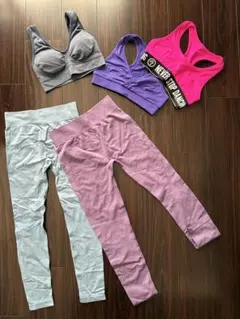 レディース　スポーツブラとレギンスセット 5点