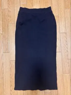 UNIQLOユニクロリブ編み 黒 タイトスカート