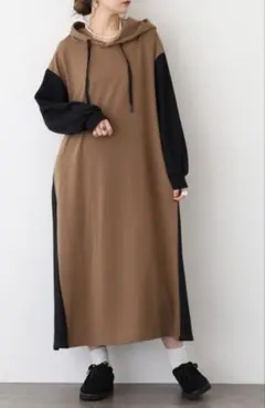 ロングワンピース マキシ丈 フェミニン 黒 ブラウン 韓国 ファッション