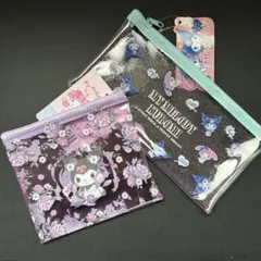 サンリオ　マイメロディ　クロミ　ミニフラットポーチ　ラメポーチ　2点セット