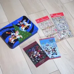 ディズニー 歴代クリスマスグッズ クッキー缶 ポストカード シール セット売り
