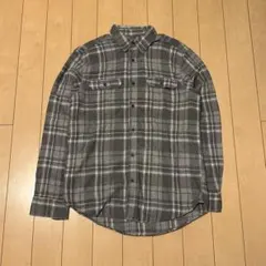 00s GEORGE グレー系チェック 長袖　ネルシャツ M アメリカ古着