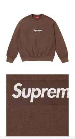 Supreme Washed Box Logo Crewneck M ブラウン