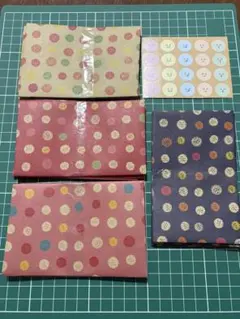 ポチ袋 お年玉 お正月 封筒 クラフト　ドット　シール　ミニ封筒　レターセット