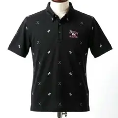 CUTTER&BUCK カッター&バック ゴルフ 総柄ポロシャツ M ブラックのサムネイル