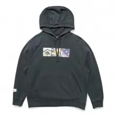 USA 古着 NIKE ナイキ スウェットパーカー プリント ブラック メンズL