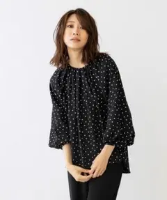 【美品】Sono ブラウス ギャザースリーブ ドット ソーノ