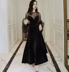 フォーマルドレス　ブラック　韓国