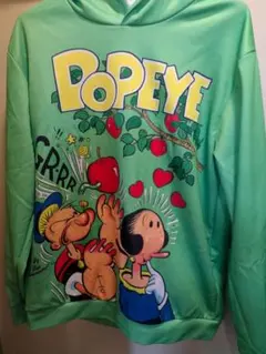 POPEYE ポパイ パーカー グリーンSサイズですが大きいですご注意ください！のサムネイル