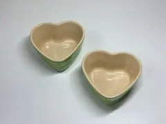 LE CREUSET ル・クルーゼ ハート型 ラムカン グリーン 2個セットのサムネイル
