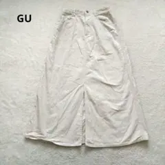 GU ロングスカート フロントスリット コーデュロイベージュ
