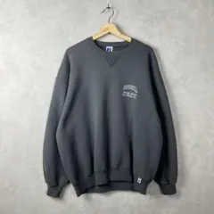 美品 90s USA製 ラッセルアスレチック 無地 スウェット 黒 XL 前V