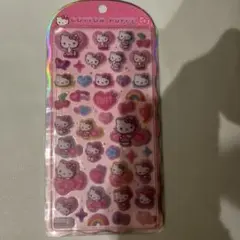 【正規品】サンリオ　コットンパフィーシール 　 ハローキティヒョウ柄