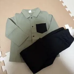 SHEIN オリーブグリーン シャツとパンツセット 18-24M