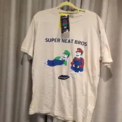 【新品未使用タグ付き】 おもしろTシャツ Mサイズ マリオパロディ