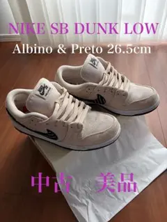 NIKE SB DUNK LOW Albino & Preto 26.5cm