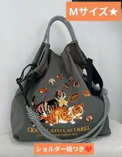 最終値下げ【ラスト1点❤人気商品】猫の刺繍 Mサイズ エコバッグ