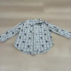 ミッキーマウス 長袖シャツ チェック柄