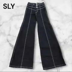 SLY ダーク　インディゴ　デニム フレアパンツ　レディース　y2k