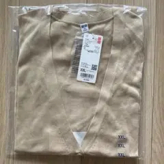【新品・タグ付き】ライトVネックカーディガン　ベージュ　XXL 大人気完売商品！