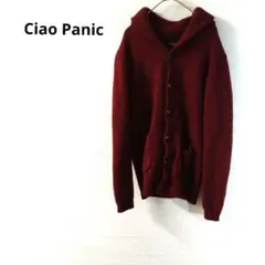 チャオパニック　 カーディガン　ウール100%　フード付き　厚手　カジュアル　F