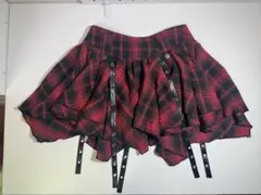 赤チェック ミニスカート パンク