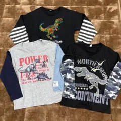 恐竜プリント 長袖カットソー 110