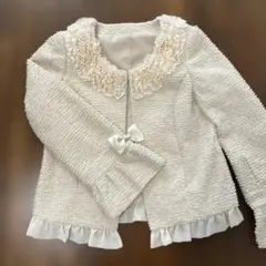 【タグ付き】★&LOVE★フリルとリボンが可愛い♪ツイードジャケット★M