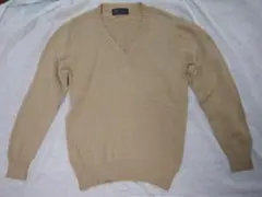 Cupop　cecile　Vネックセーター　キャメル　ニット　S　綿100％