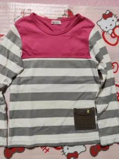 130.Branshes 長袖カットソー ピンク グレー