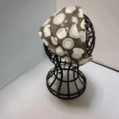 コーヒーカップデザイン 　ヘアバンド　ターバン　ハンドメイド