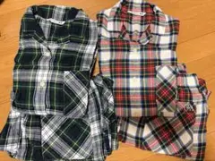 ユニクロ　jw チェック　パンツ　シャツ　グリーン　レッド