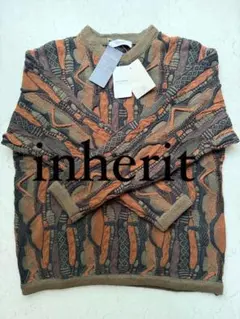 INHERIT 総柄ニット L 新品タグ付き 立体編み クージー風のサムネイル