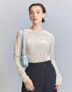 beauty&youth ベロアロングスリーブTシャツ