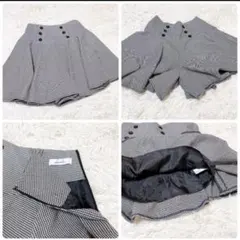 ダズリン マイクロハウンドトゥース ハイウエスト 千鳥柄キュロット