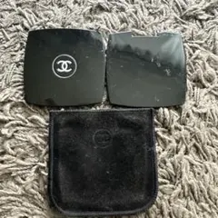 Chanel 手鏡 ケース付き 黒 ジャンク品