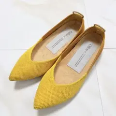 【美品】Offen オッフェン パンプス　フラットシューズ 37 23cm 黄色