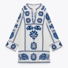 ZARA エンブロイダリー　ブルーのサムネイル