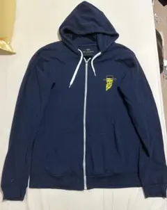 NO FINE PRINT スカルプリント パーカー XL ネイビー