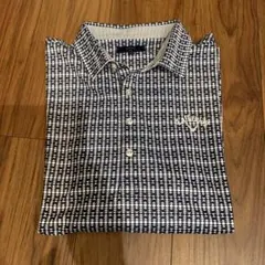 メ*か様 Callaway ゴルフシャツ 3L 長袖ネイビー/ホワイト