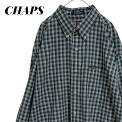 CHAPS ラルフローレン 長袖シャツ BDシャツ 緑 グリーンチェック XL